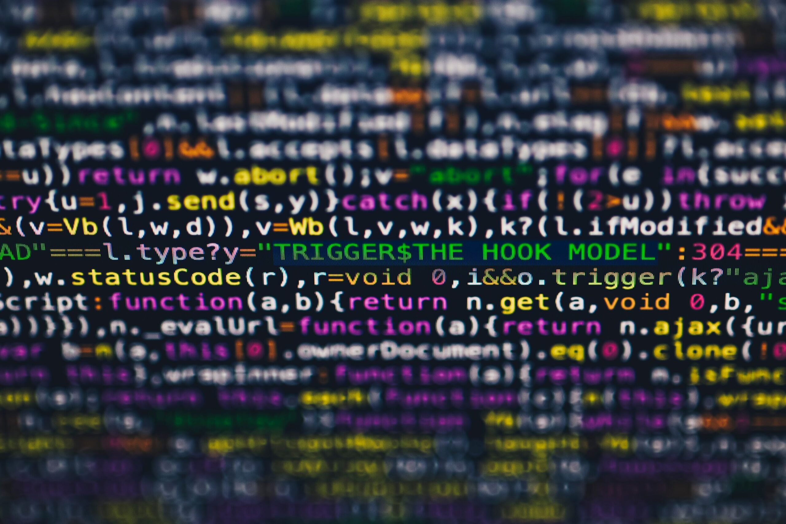 Structured code on a monitor, the schema markup that describes an HVAC business