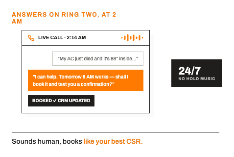 AI voice agent answering a call
